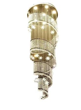 楼梯吊灯旋转复式楼梯间长吊楼灯现代简约墅楼中77596客别厅水大