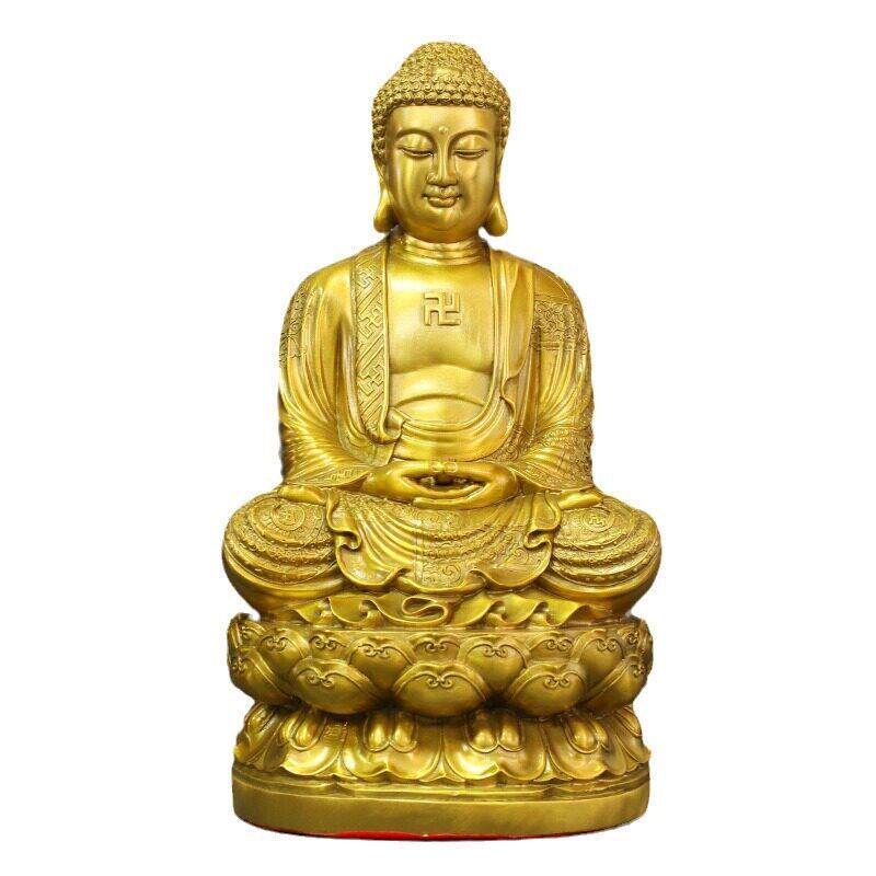 释迦佛释迦摩尼佛像黄铜摆件居家客厅铜摆饰寺庙供奉公室装饰品