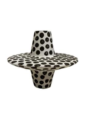 北欧简约风黑白点餐陶瓷瓶样板间民宿桌奶牛FEU摆色插花器装花饰