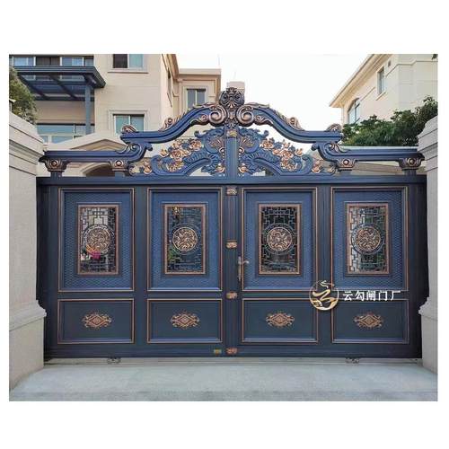 庭电院门铝合金别墅大门对开门移门院子平双门不锈钢动大开门