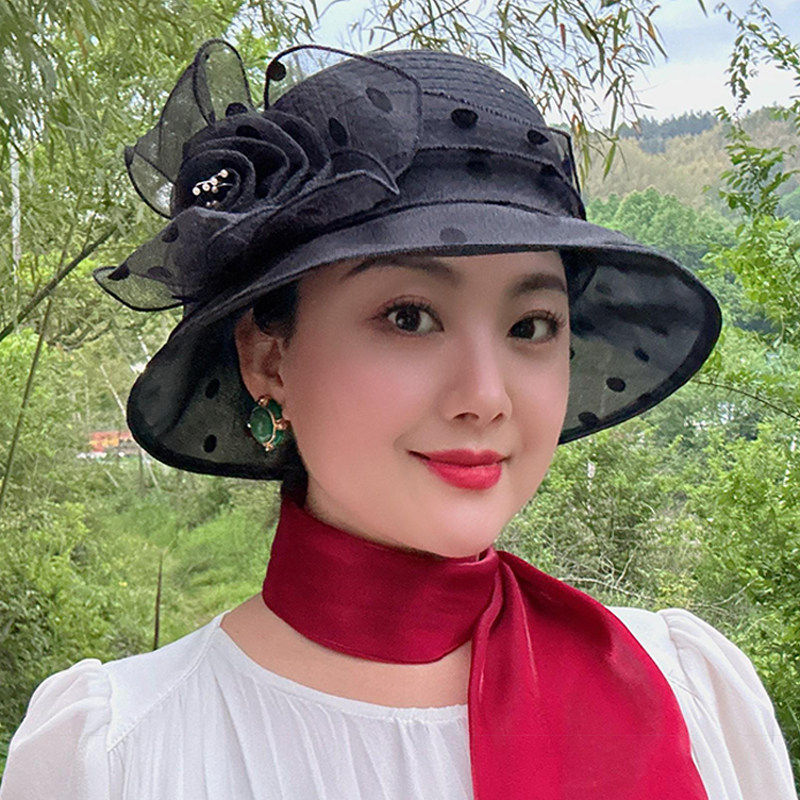 气质优雅帽子女夏季凉帽新款渔夫帽子