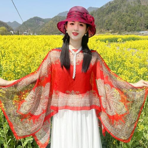 夏季2026新款防晒印花披
