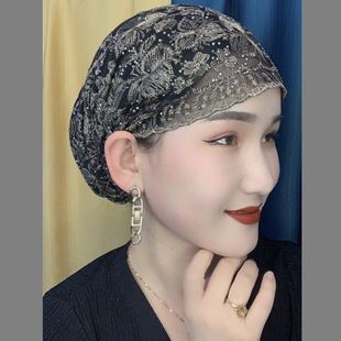 夏季回族纱巾头巾帽子新款爆款包头妈妈帽时尚遮发套头帽女士薄款