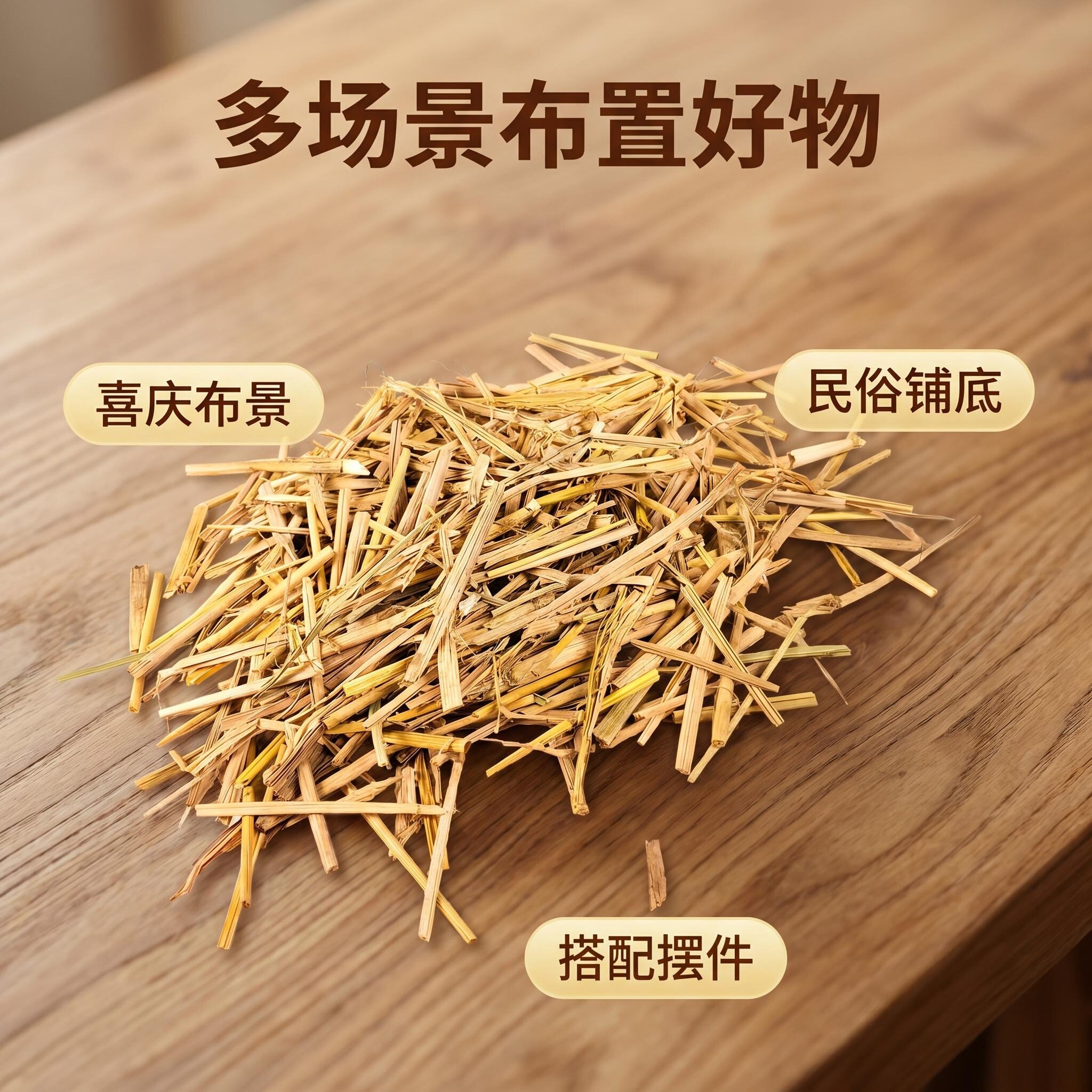 碎大米稻草段铺设地表覆盖垫料