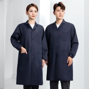 工作服大褂男四季 罩衣工厂车间仓库搬运物流蓝大褂劳保服 定制长款