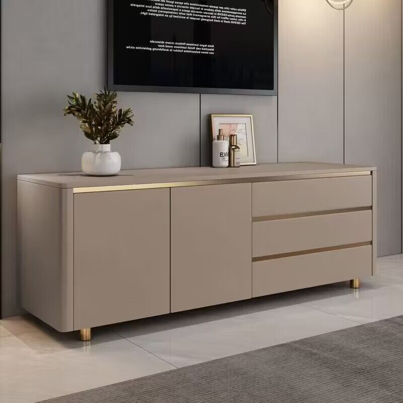 轻奢全实木岩板梳妆台斗柜一体伸缩收纳柜卧室网红电视柜化妆台桌