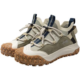 Jeep吉普户外徒步登山鞋女厚底运动鞋2026春夏透气一脚蹬女鞋轻便