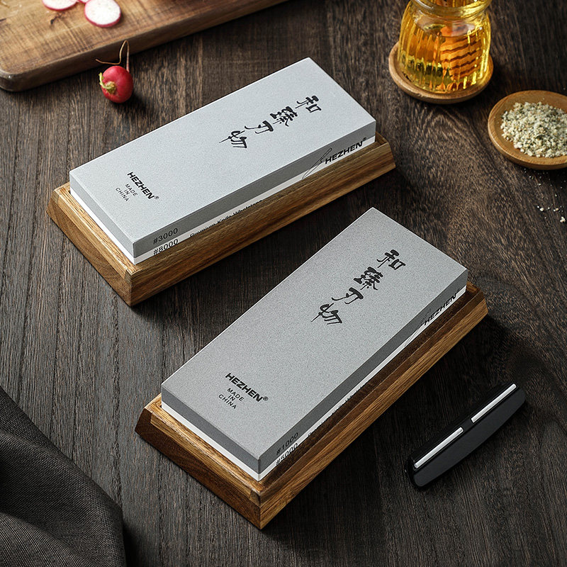 和臻白刚玉专业磨刀石1000/5000目双面油石刀具快速修复工具砥石