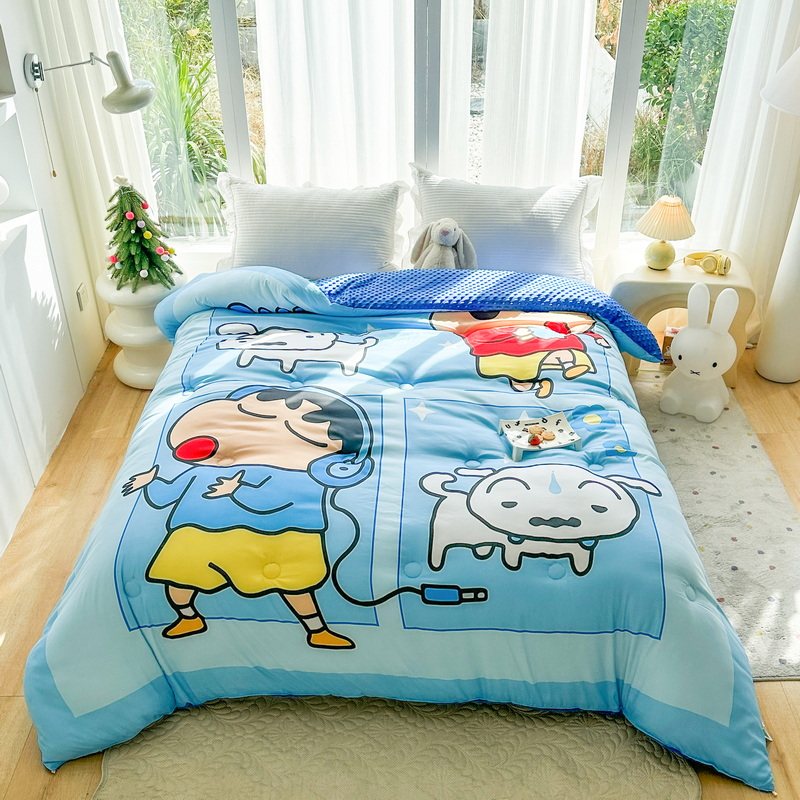 蜡笔小新A类豆豆绒被子芯儿童卡通可爱单人秋冬加厚保暖双人被芯