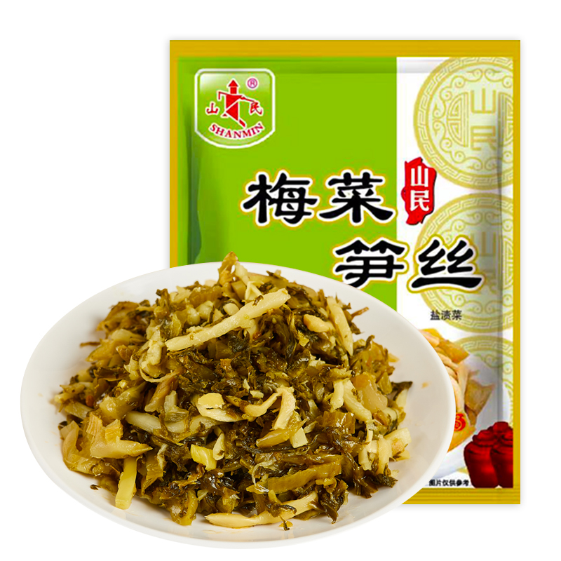 山民梅菜笋丝80g*6袋即食鲜香开胃腌梅菜笋丝下饭菜温州特产酸菜
