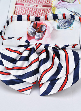 红色白色条纹大领花头花领结套装银行酒店信用社工作用衬衣领装饰