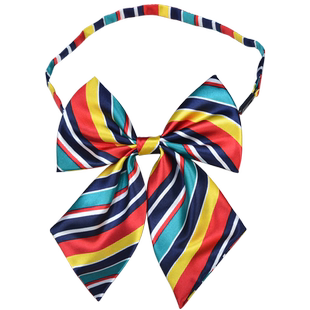 绿色条纹酒店邮政储蓄银行工作上班用领花领结头花女套装领带发夹