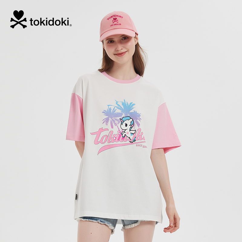 tokidoki短袖甜酷撞色印花T恤