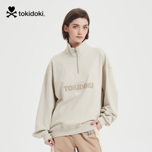 tokidoki半拉链立领潮流卫衣