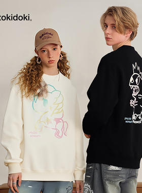 tokidoki/淘奇多奇艺术家趣味IP印花圆领卫衣男女情侣宽松上衣潮