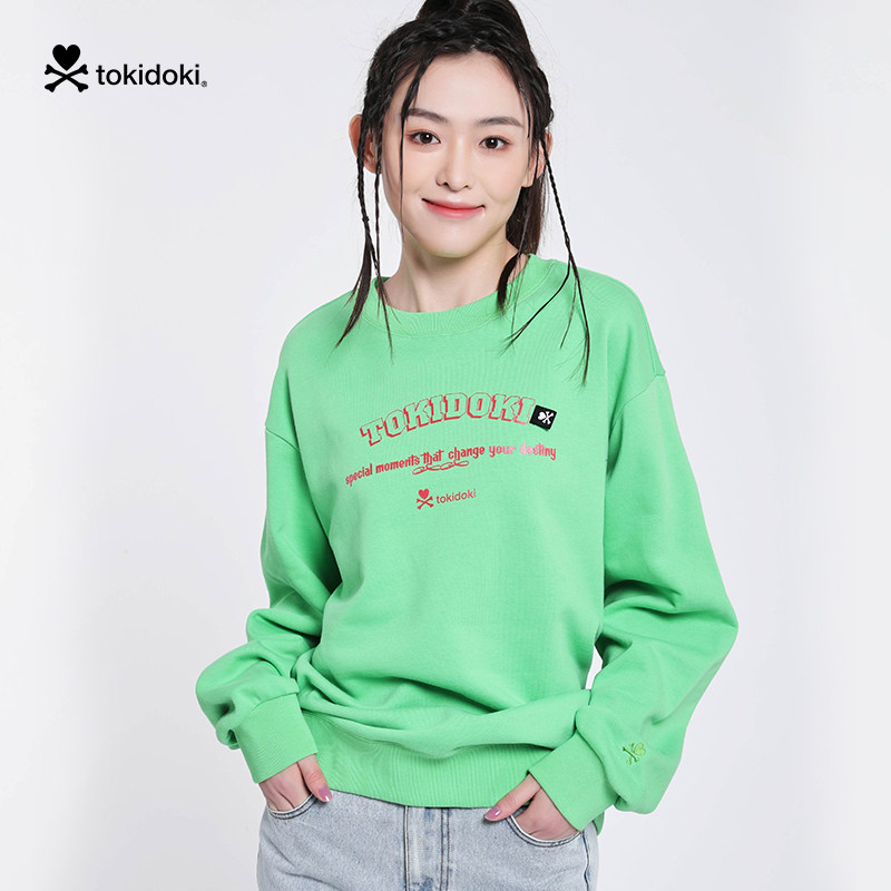 tokidoki官方 男女情侣圆领卫衣字母印花休闲显瘦百搭宽松上衣潮