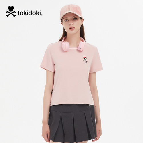 tokidoki短款拼色领短袖