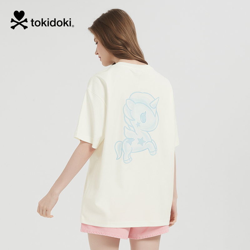 tokidoki2025春季新款冰透凉感图案印花短袖T恤男女同款情侣上衣