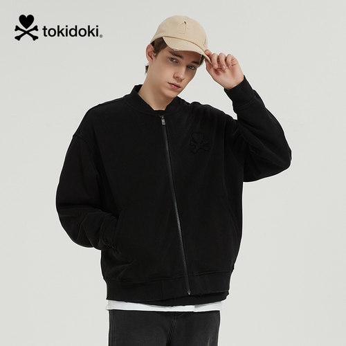 tokidoki淘奇多奇水洗棒球领拉链轻绒卫衣2024新款秋冬男女同款