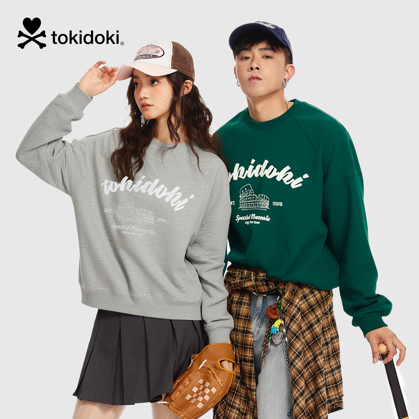 tokidoki/淘奇多奇tokidoki2024年春季刺绣圆领卫衣情侣上衣