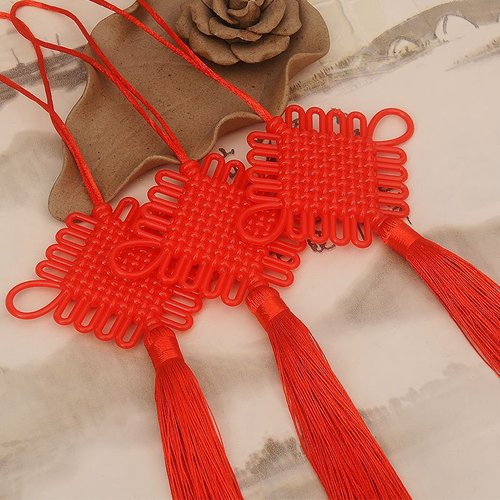 4号10盘塑料中国结流苏挂件宫灯走马灯穗喜庆灯饰挂件灯笼吊穗子