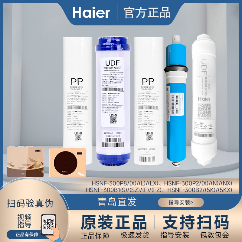 海尔施特劳斯净水器滤芯HSNF-300M5D/P8/P8(L)滤芯套装纳滤膜PP棉