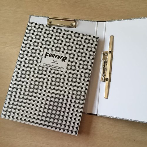 欧兰办公文件夹A4格子纹双夹资料夹文具用品612多功能纸质文件夹