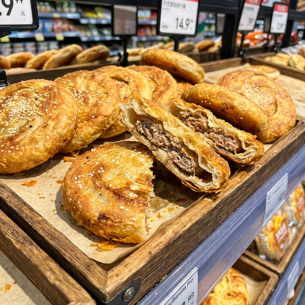 【2种口味】军屯锅盔儿童馅饼加热方便家用蒸煮食品香辣牛肉饼