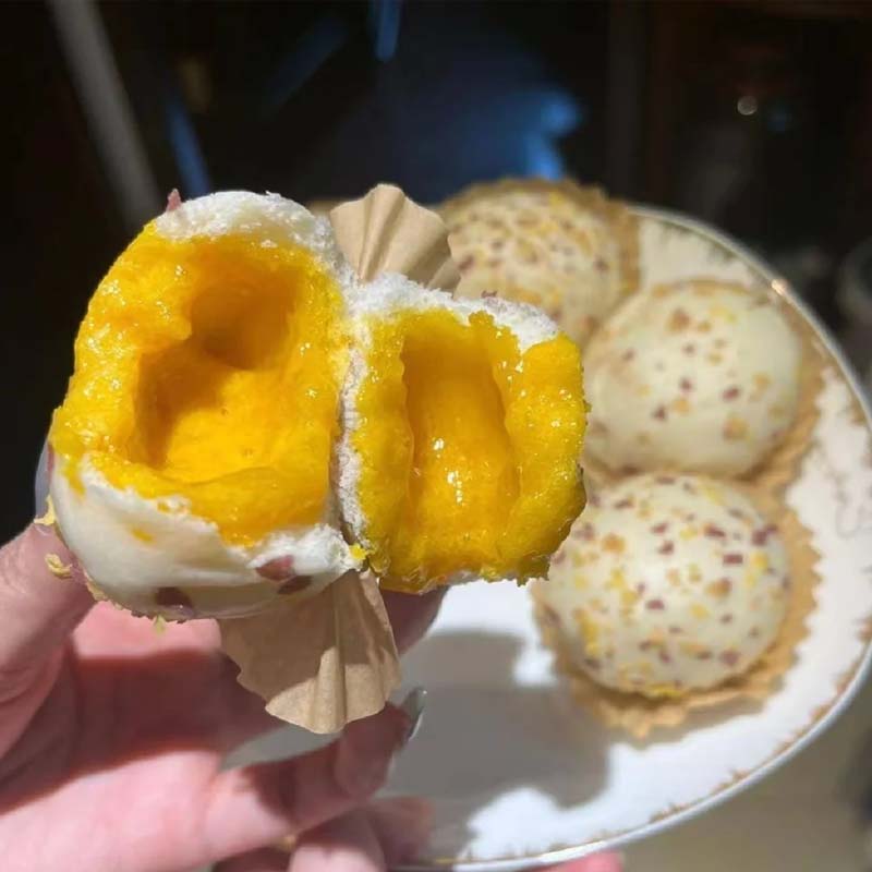金麦流沙包咸蛋黄面点包子奶黄包半成品点心早餐速食品加热即食