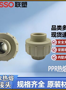 LESSO联塑PPR给水活接头4分6分1寸40冷热通用灰色热熔PPR全塑活接