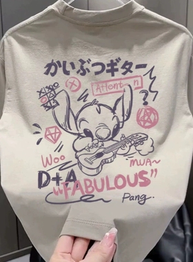 外贸清仓~撤回捡漏美式潮牌新款2024纯棉宽松卡通印花短袖T恤上衣