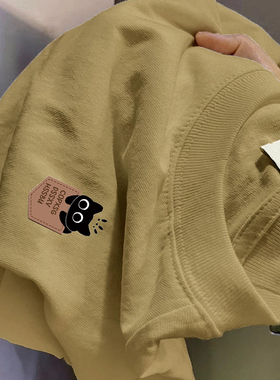 品牌折扣~外贸专柜海外撤回简约百搭宽松纯棉印花短袖T恤夏季纯棉