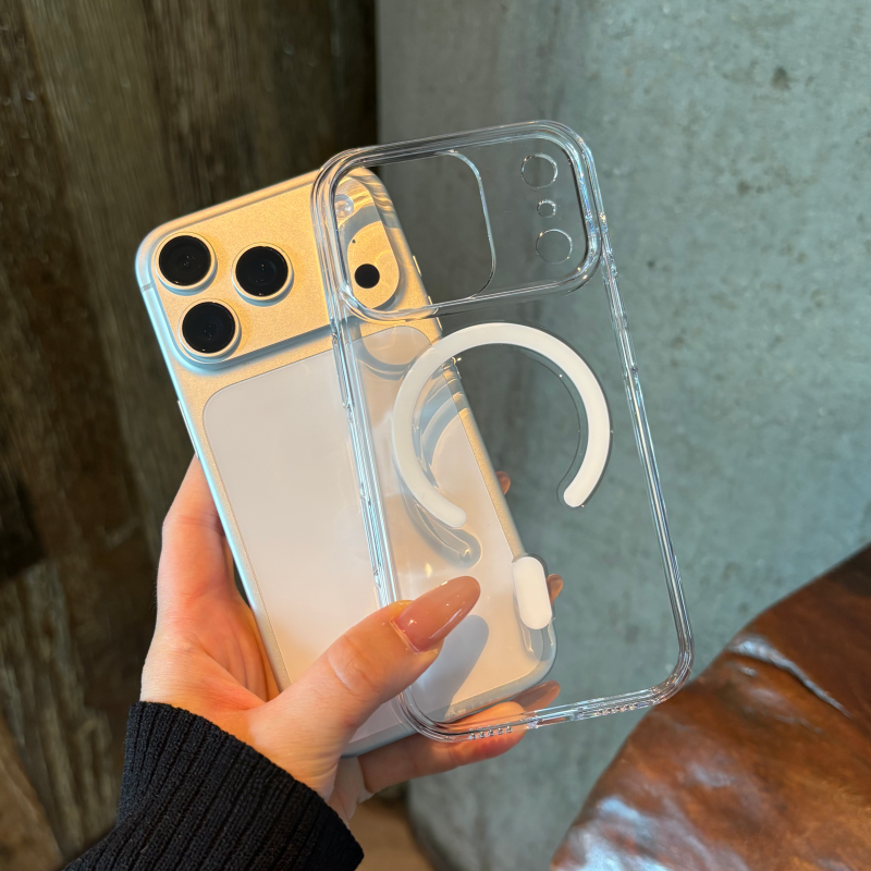 磁吸透明适用iphone17promax手机壳新款苹果16promax带相机按键15pm小众高级感Air全包硬壳简约17p防摔保护套