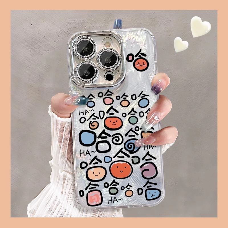 满屏开行适用苹果16promax手机壳iphone15彩绘14plus2025夏天新女款高级感13pm全包12防摔x简约小众创意16外