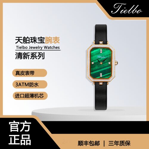 天舶商务轻奢时尚石英真皮机械表