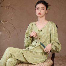 松子壳新中式国风睡衣女春秋2025新款高级感可外穿家居服两件套装