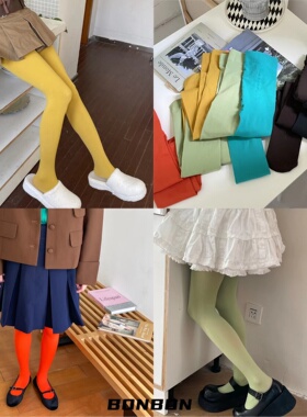 BON 糖果色秋季连裤袜彩色天鹅绒丝袜辣妹打底裤时髦性感光腿裤袜