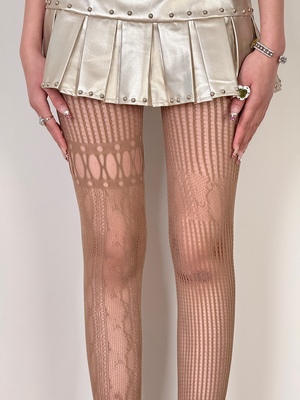 小众设计亚文化ab款蕾丝镂空网袜