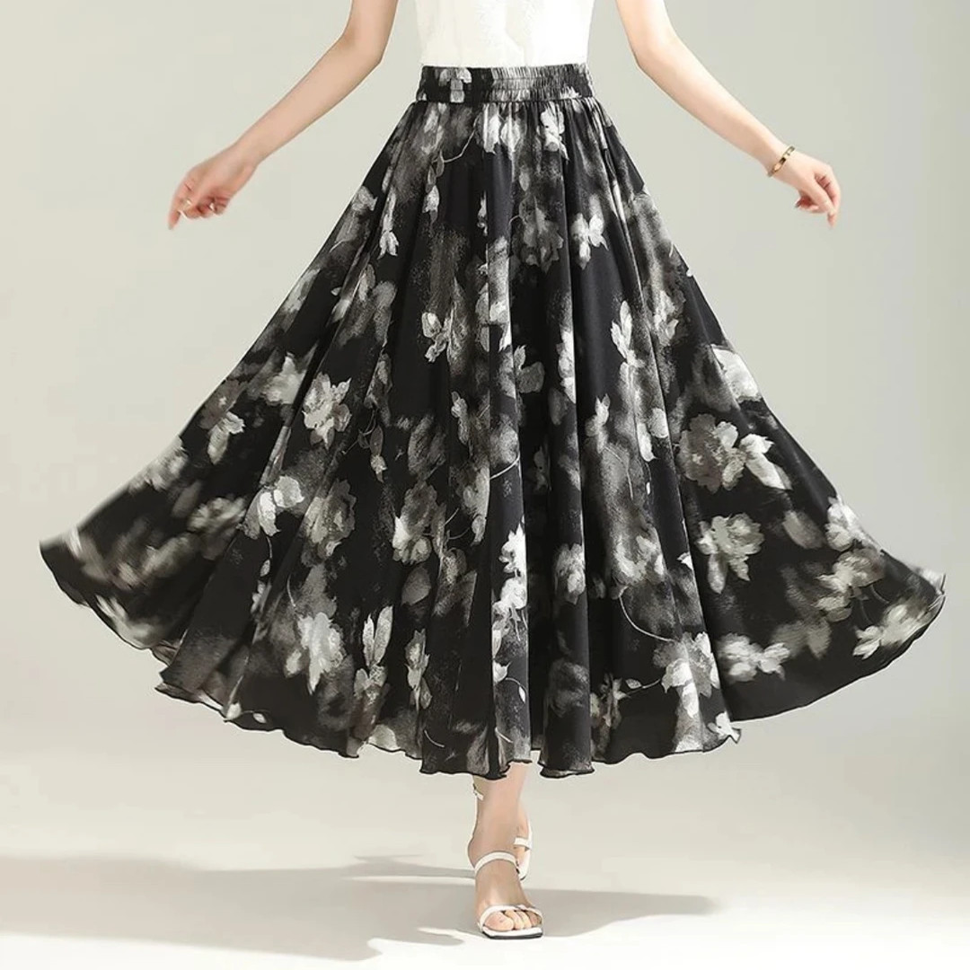 夏季新款复古印花半身裙女士2025年高腰遮肉薄款A字裙百搭中长裙,女装/女士精品,大码半身裙,淘宝优惠券,粉丝福利购,淘宝优惠卷