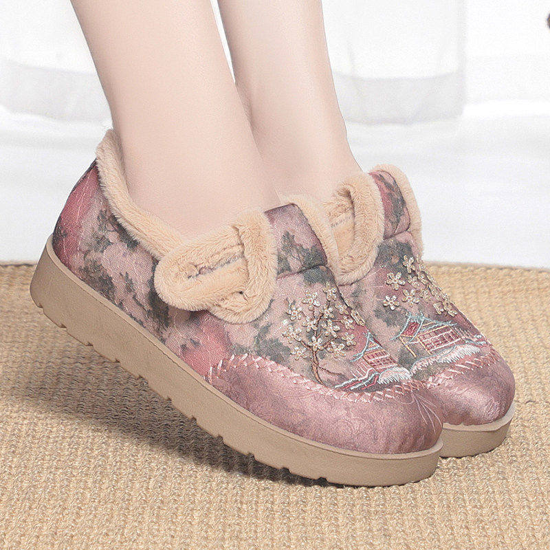 中老年保暖帽老北京布鞋女冬季时尚加绒加厚棉鞋绣花民族风妈妈鞋,女鞋,棉鞋,淘宝优惠券,粉丝福利购,淘宝优惠卷