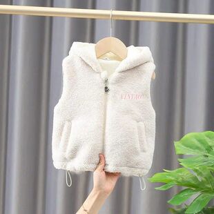 宝宝羊羔毛加绒秋冬马甲儿童夹棉坎肩男童马夹冬季女婴儿加厚背心
