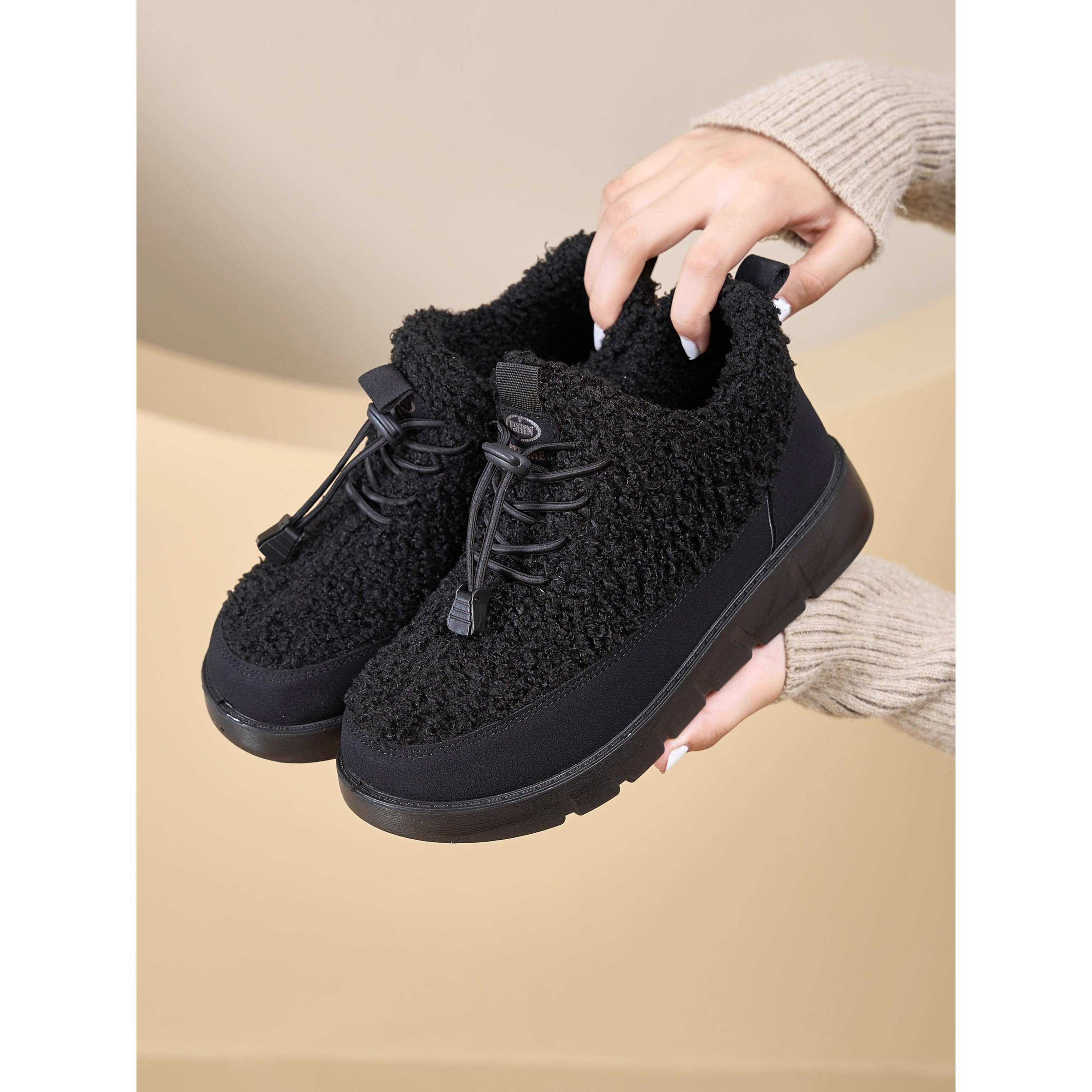 冬季新款毛毛雪地靴老北京棉鞋厚底一脚蹬加绒加厚防滑保暖妈妈鞋,女鞋,棉鞋,淘宝优惠券,粉丝福利购,淘宝优惠卷