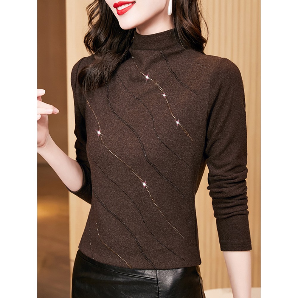 加厚双面德绒烫钻小衫上衣