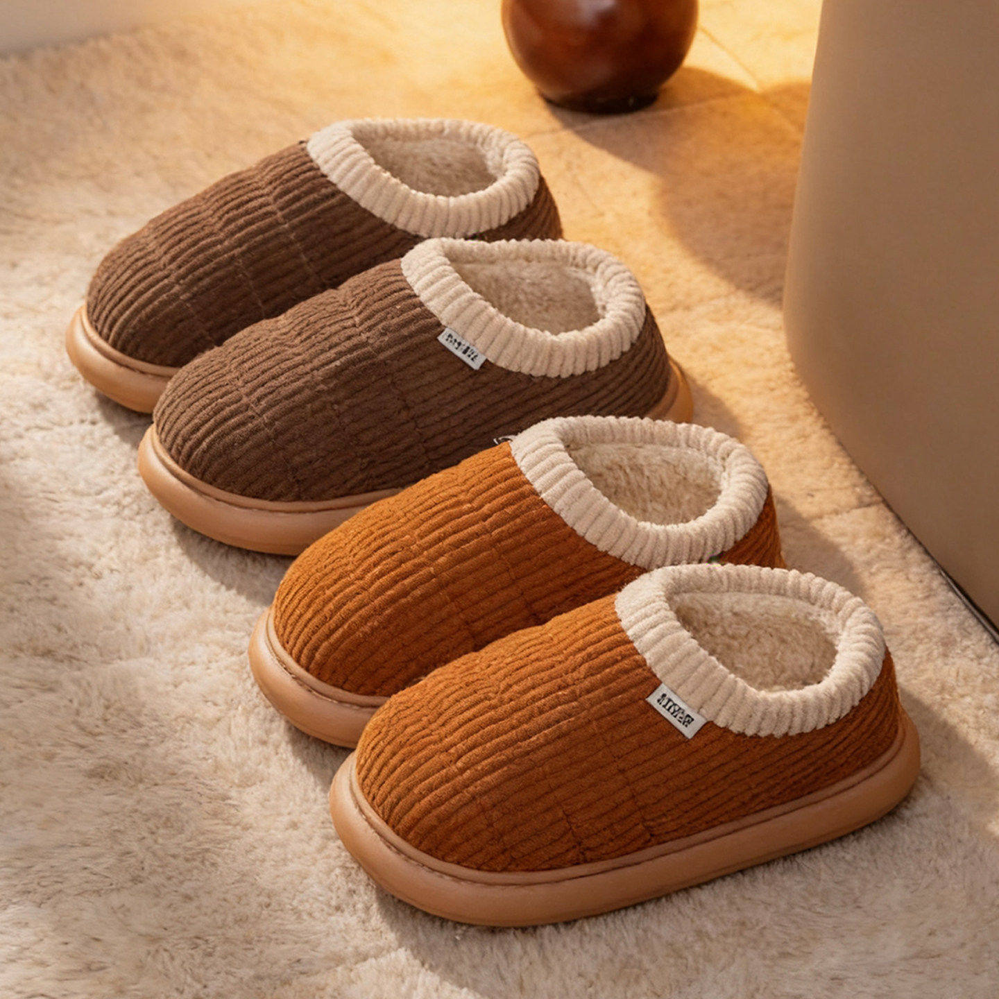 室内家居包跟棉拖鞋男2026冬季保暖加厚纯色简约毛绒保暖棉鞋勃肯,女鞋,勃肯鞋/软木鞋,淘宝优惠券,粉丝福利购,淘宝优惠卷