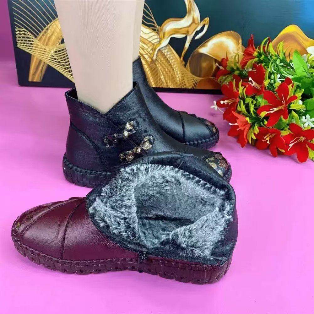 防滑防水老北京布鞋女软底老人棉鞋短靴冬季加绒保暖中老年妈妈鞋,女鞋,棉鞋,淘宝优惠券,粉丝福利购,淘宝优惠卷