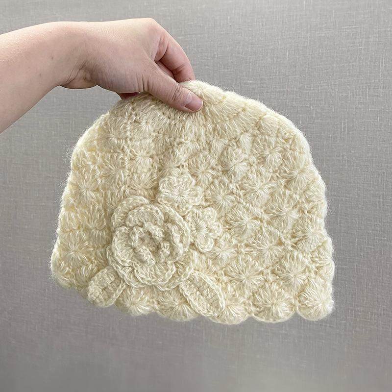 手工钩织立体花朵包头帽子秋冬季新款时尚优雅百搭针织套头帽子女,运动包/户外包/配件,运动帽,淘宝优惠券,粉丝福利购,淘宝优惠卷