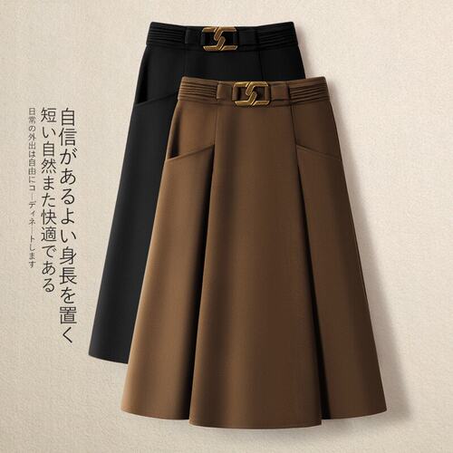 加厚毛呢半身裙女秋季新款a字裙