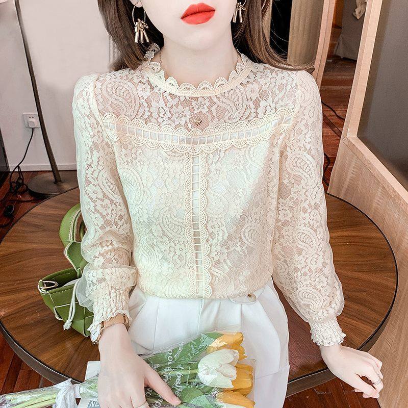 网纱半高领外穿上衣蕾丝打底衫女长袖2025秋冬季新款女士气质内搭,女装/女士精品,大码内搭,淘宝优惠券,粉丝福利购,淘宝优惠卷