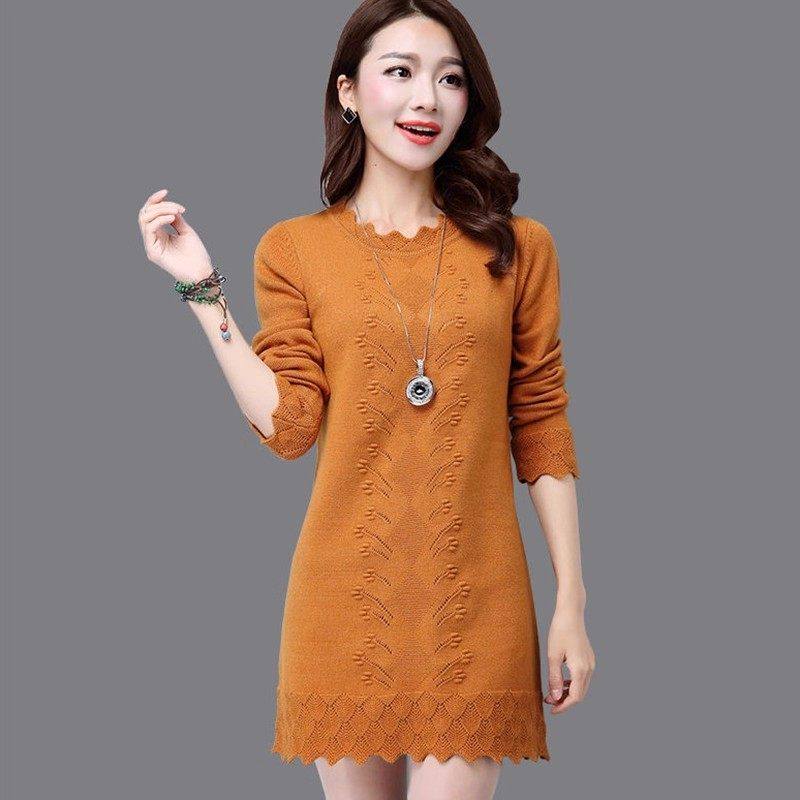 中长款加厚套头毛衣女2026秋冬新款宽松外穿洋气圆领针织打底衫潮,女装/女士精品,大码半身裙,淘宝优惠券,粉丝福利购,淘宝优惠卷