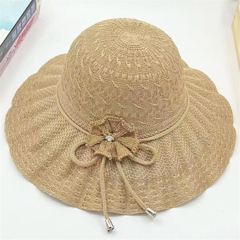 中老年可折叠遮阳帽女士2025夏天新款凉帽太阳帽防晒妈妈花朵盆帽